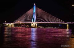 Night scenery of Lancang River 