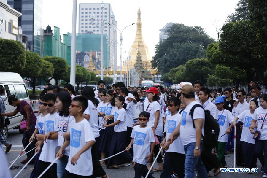 MYANMAR-YANGON-INTERNATIONAL WHITE CANE DAY